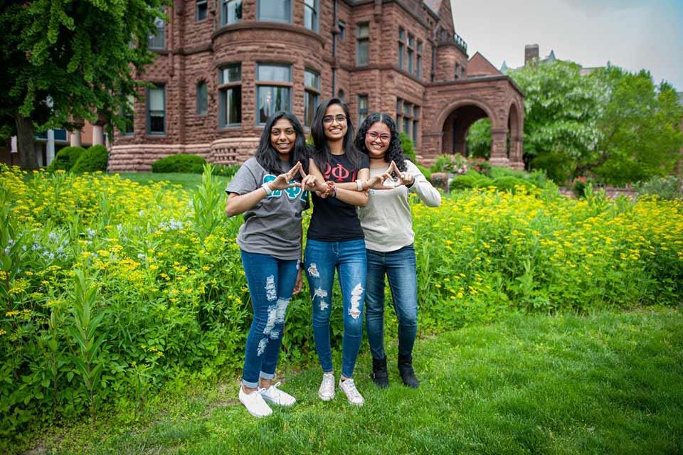 Members of 博彩网址大全's Delta Phi Omega Sorority